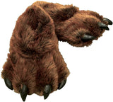 Brown Grizzly Bear Paw Slippers