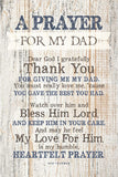 A Prayer for My Dad Wood Frame Wall Plaque